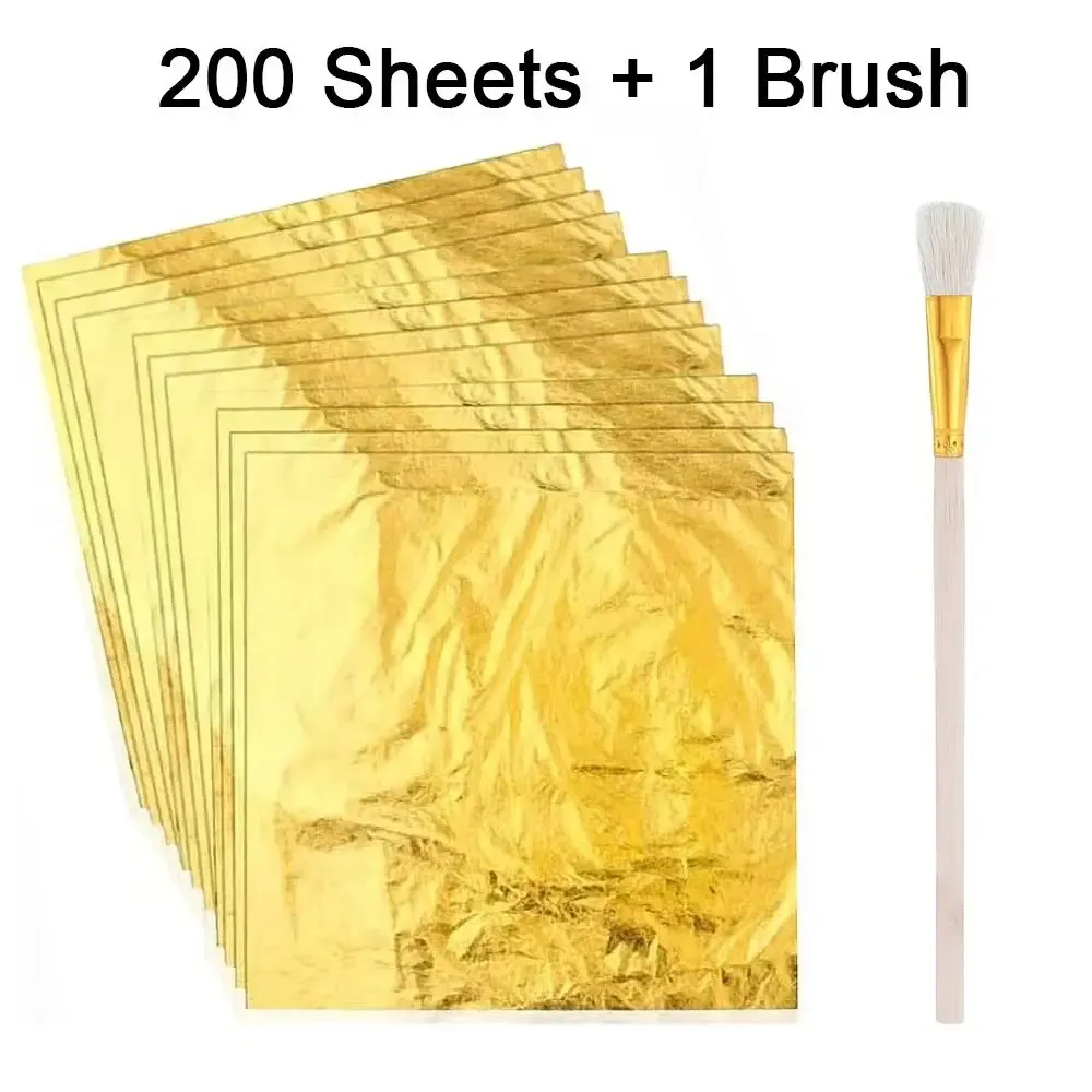 Lot de 150 feuilles imitation or et argent pour artisanat