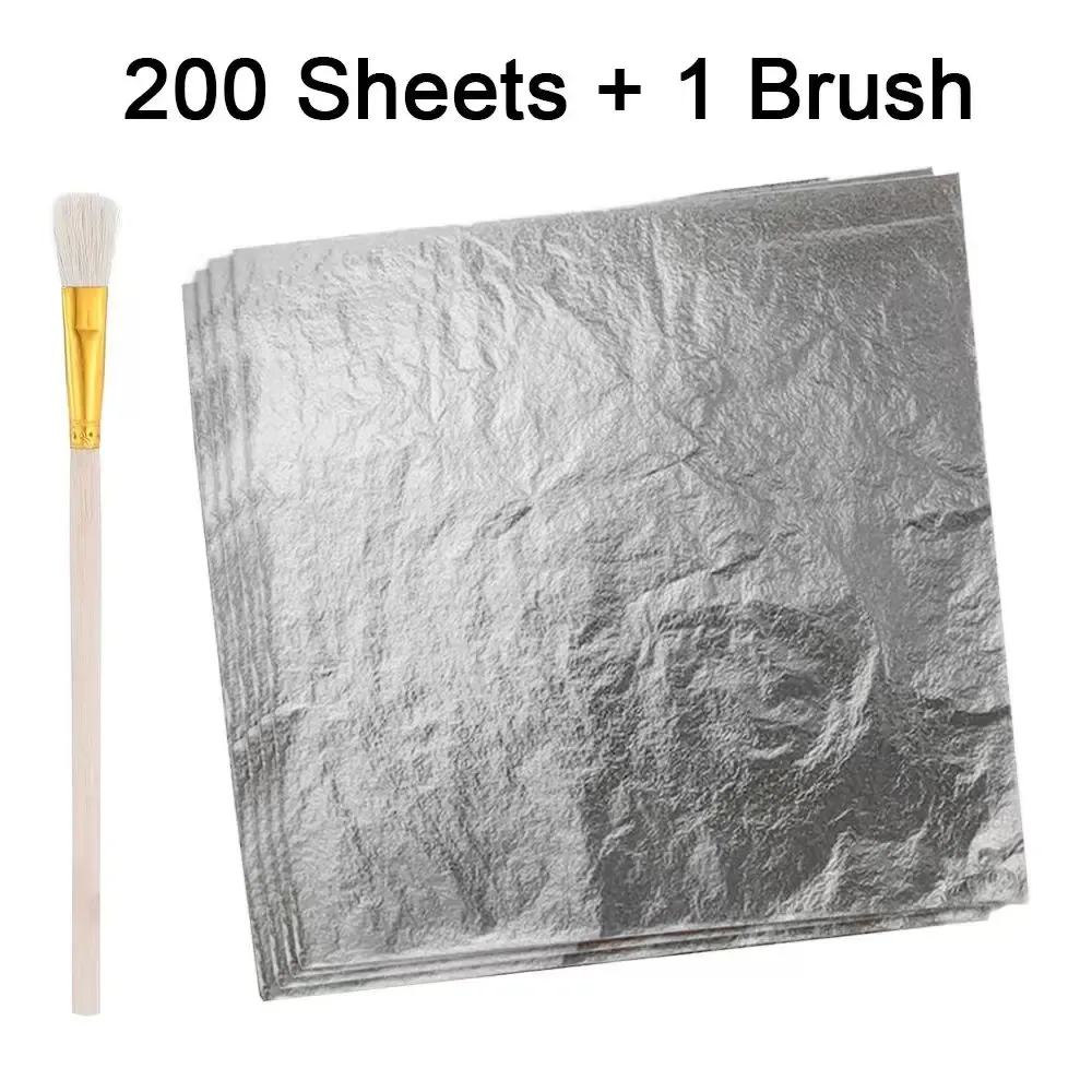 Lot de 150 feuilles imitation or et argent pour artisanat