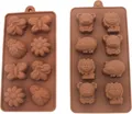 Lot de 2 moules silicone animaux et véhicules pour chocolats – Couleur 2PCS A