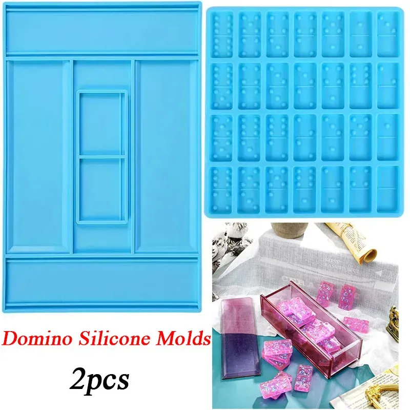 Lot de 2 moules silicone dominos pour bijoux