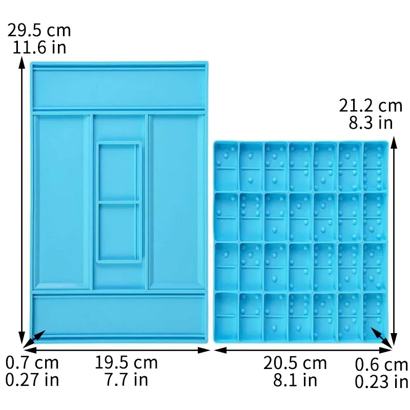 Lot de 2 moules silicone dominos pour bijoux