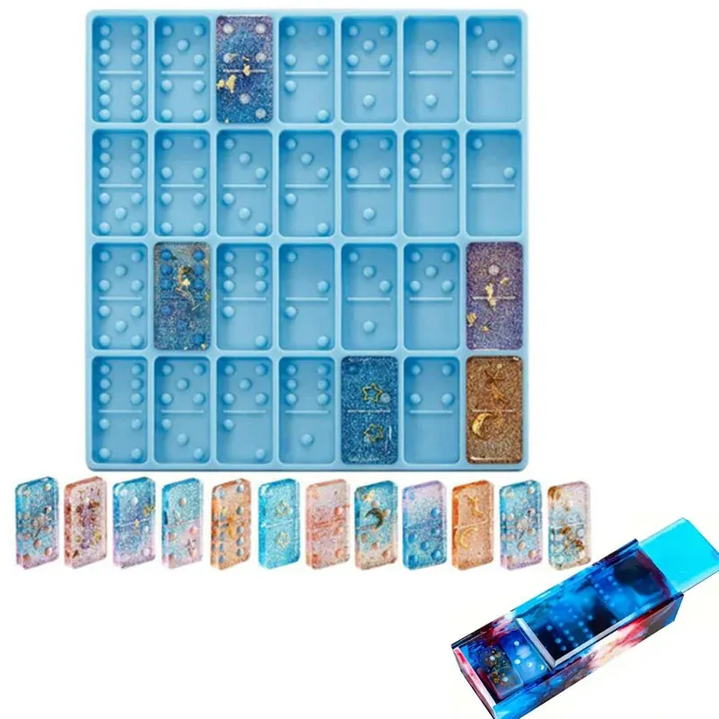 Lot de 2 moules silicone dominos pour bijoux