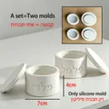 Lot de 2 moules silicone lettres hébraïques pour boîte à sel – Couleur 7CM 1ST