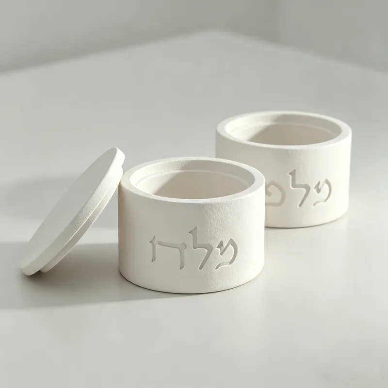 Lot de 2 moules silicone lettres hébraïques pour boîte à sel