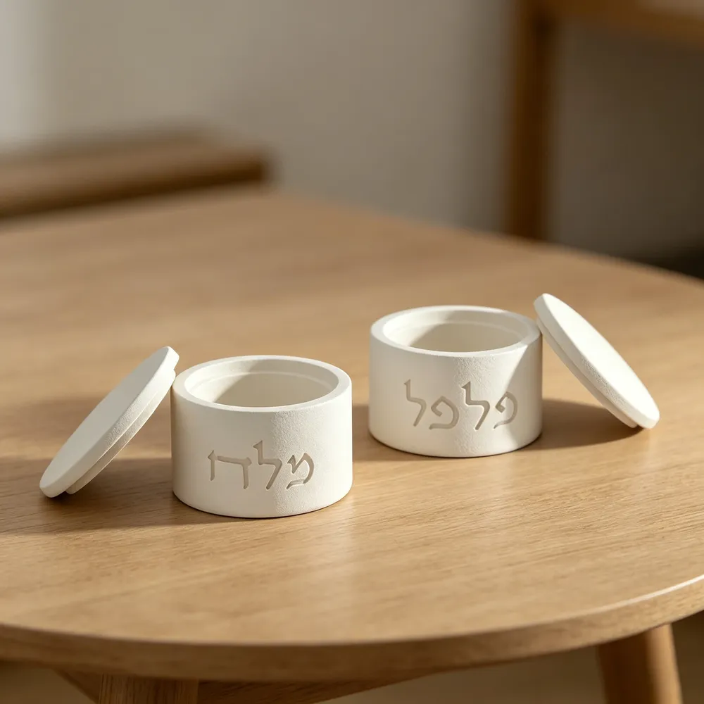 Lot de 2 moules silicone lettres hébraïques pour boîte à sel
