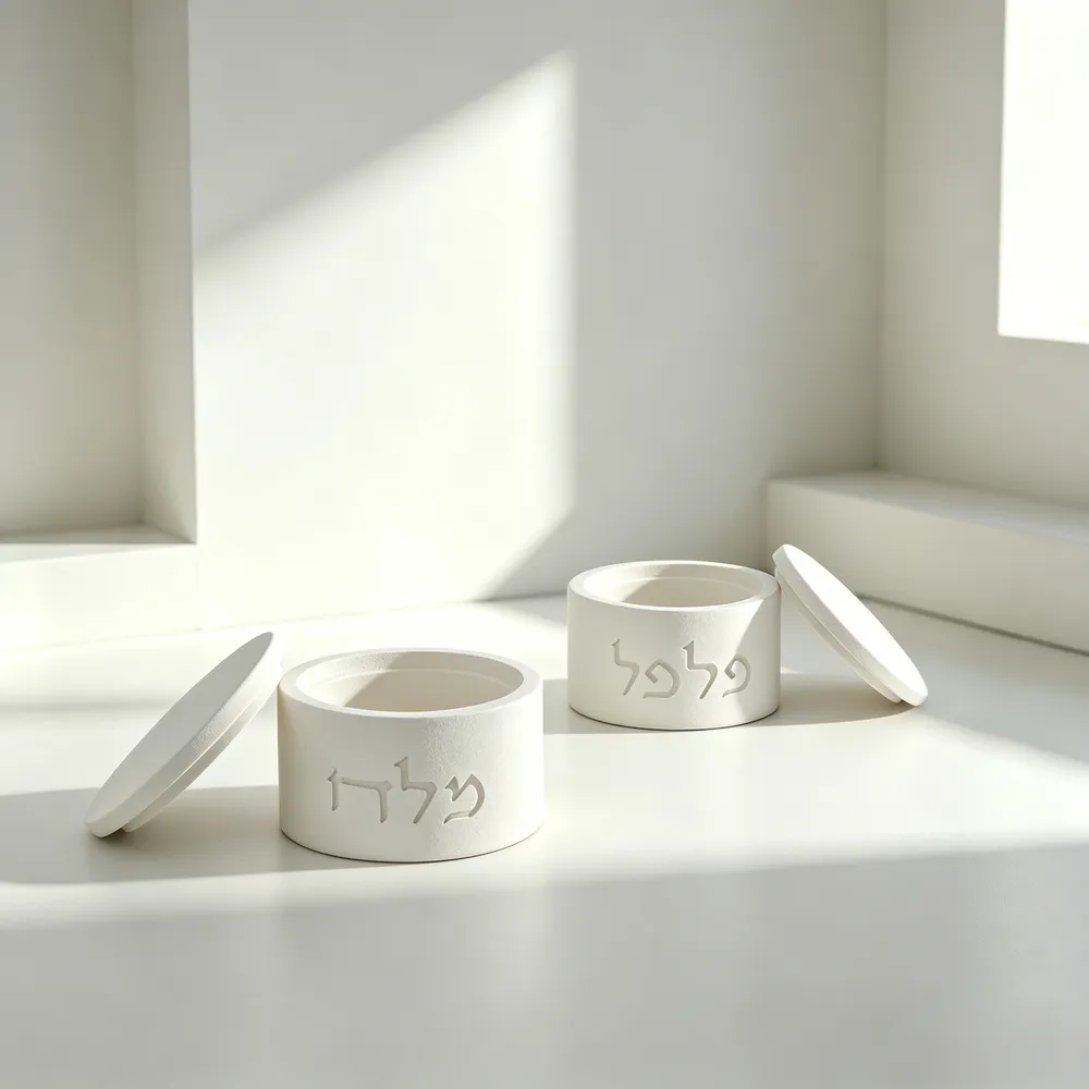 Lot de 2 moules silicone lettres hébraïques pour boîte à sel