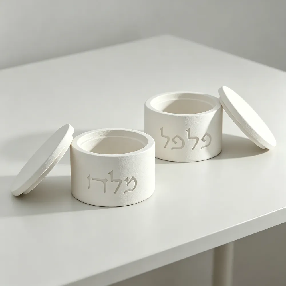 Lot de 2 moules silicone lettres hébraïques pour boîte à sel
