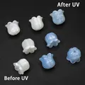 Lot de 2 perles résine lys UV 11x12mm pour bijoux – Couleur Blue 2pcs