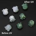 Lot de 2 perles résine lys UV 11x12mm pour bijoux – Couleur Green 2pcs