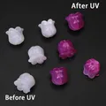 Lot de 2 perles résine lys UV 11x12mm pour bijoux – Couleur Hot Pink 2pcs
