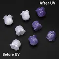 Lot de 2 perles résine lys UV 11x12mm pour bijoux – Couleur Purple 2pcs