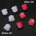 Lot de 2 perles résine lys UV 11x12mm pour bijoux – Couleur Red 2pcs