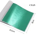 Lot de 20 feuilles d'or métalliques pour nail art et résine – Couleur Cyan-20pcs