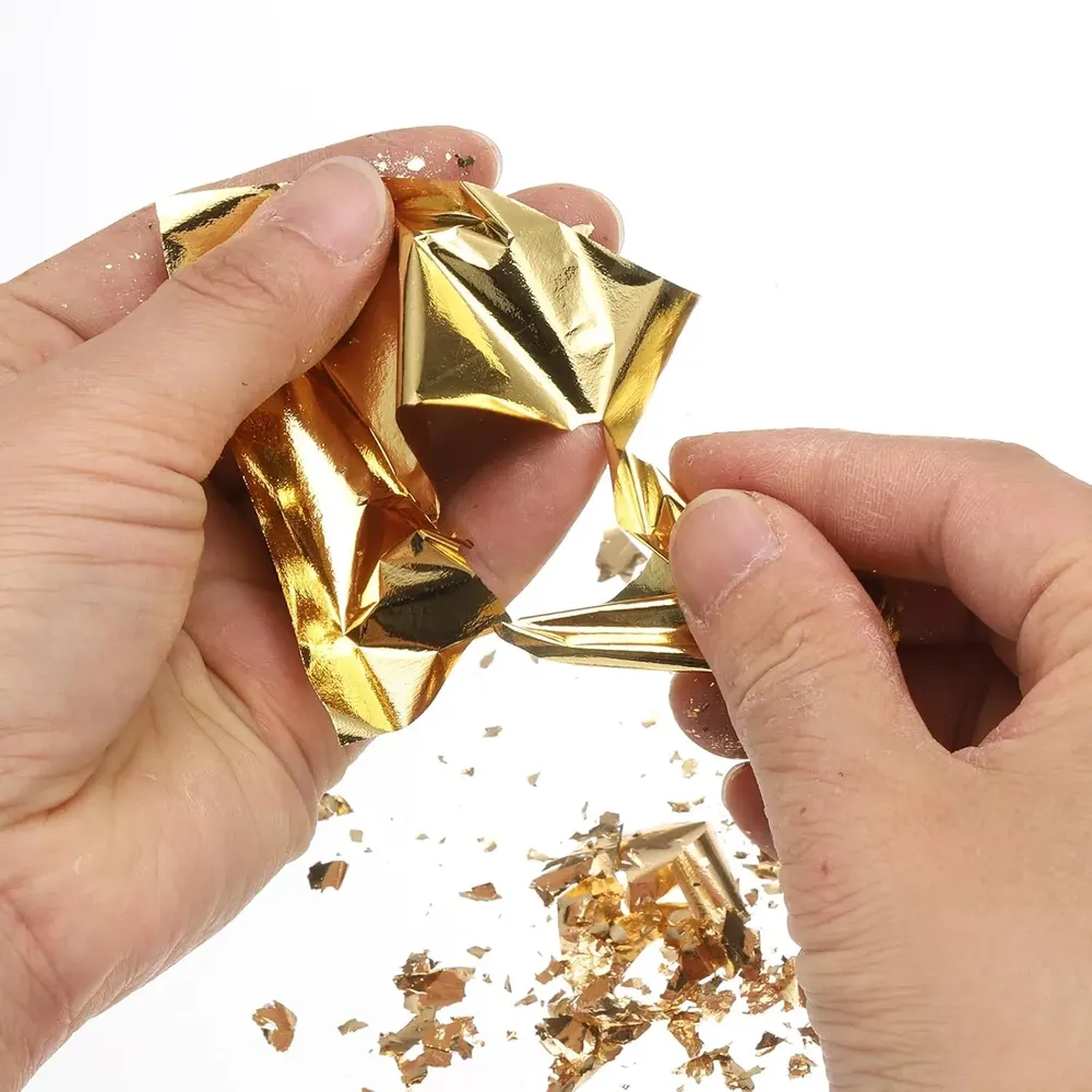 Lot de 20 feuilles d'or métalliques pour nail art et résine