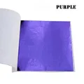Lot de 20 feuilles d'or métalliques pour nail art et résine – Couleur Purple-20pcs