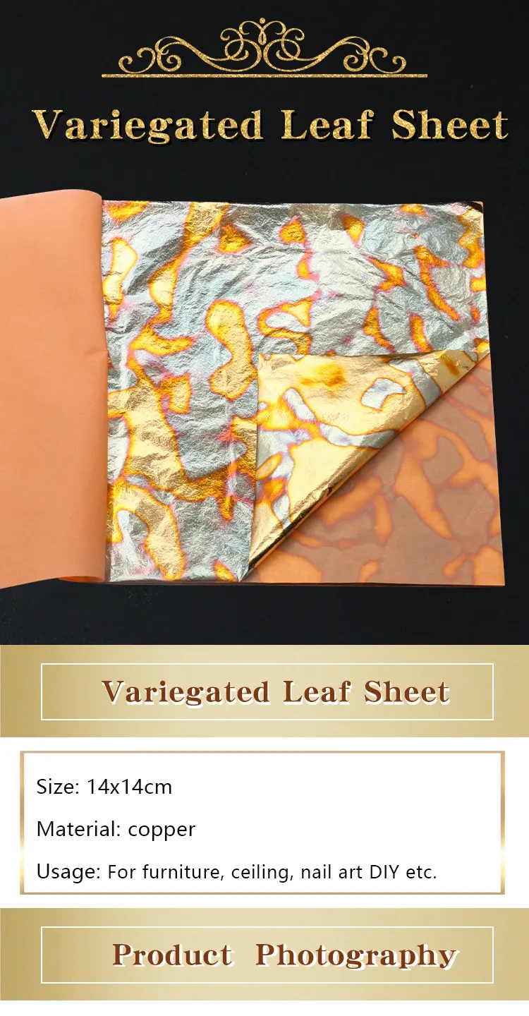 Lot de 25 feuilles cuivre et or imitation pour artisanat