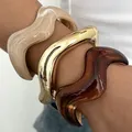 Lot de 3 bracelets résine épais irréguliers pour femmes – Couleur du métal AYYA6646101