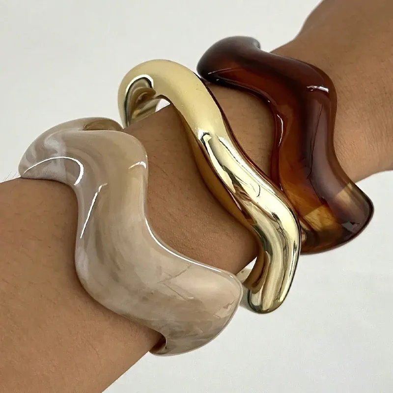 Lot de 3 bracelets résine épais irréguliers pour femmes