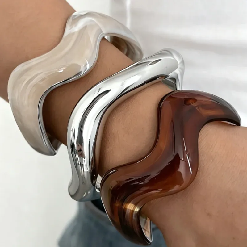 Lot de 3 bracelets résine épais irréguliers pour femmes
