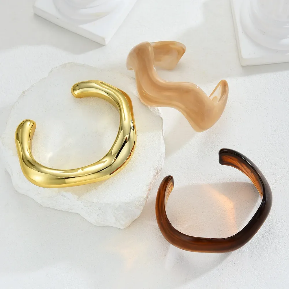 Lot de 3 bracelets résine épais irréguliers pour femmes