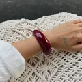 Lot de 3 bracelets résine épais irréguliers punk pour femmes – Couleur du métal E00K1H102926