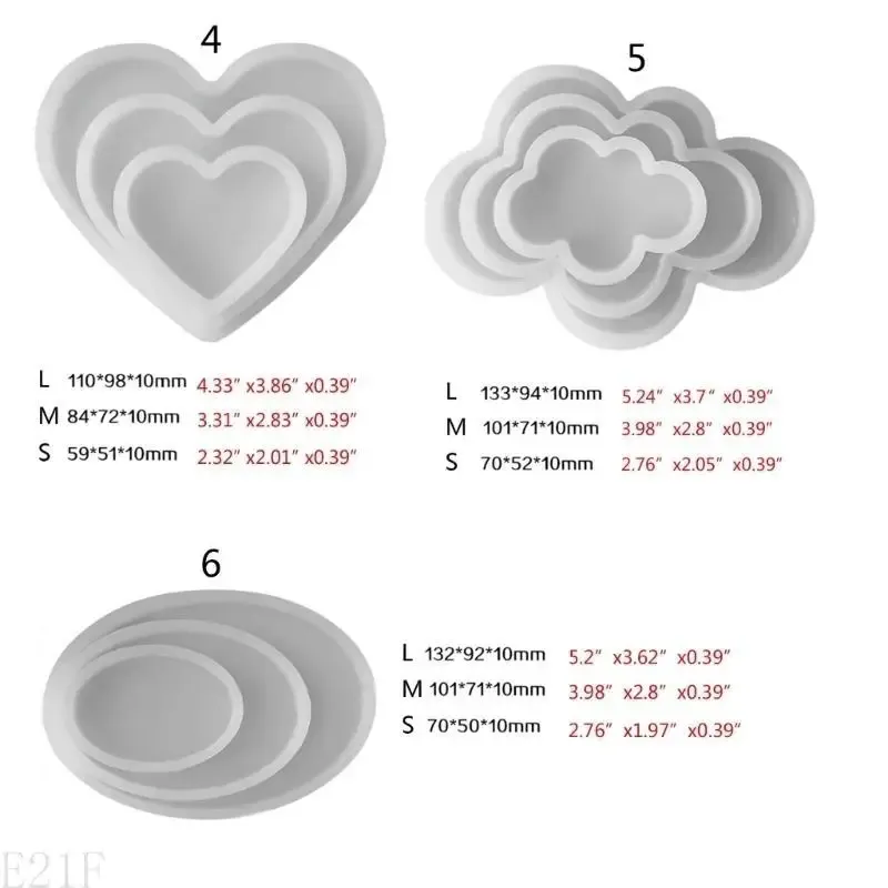 Lot de 3 moules silicone géométrie