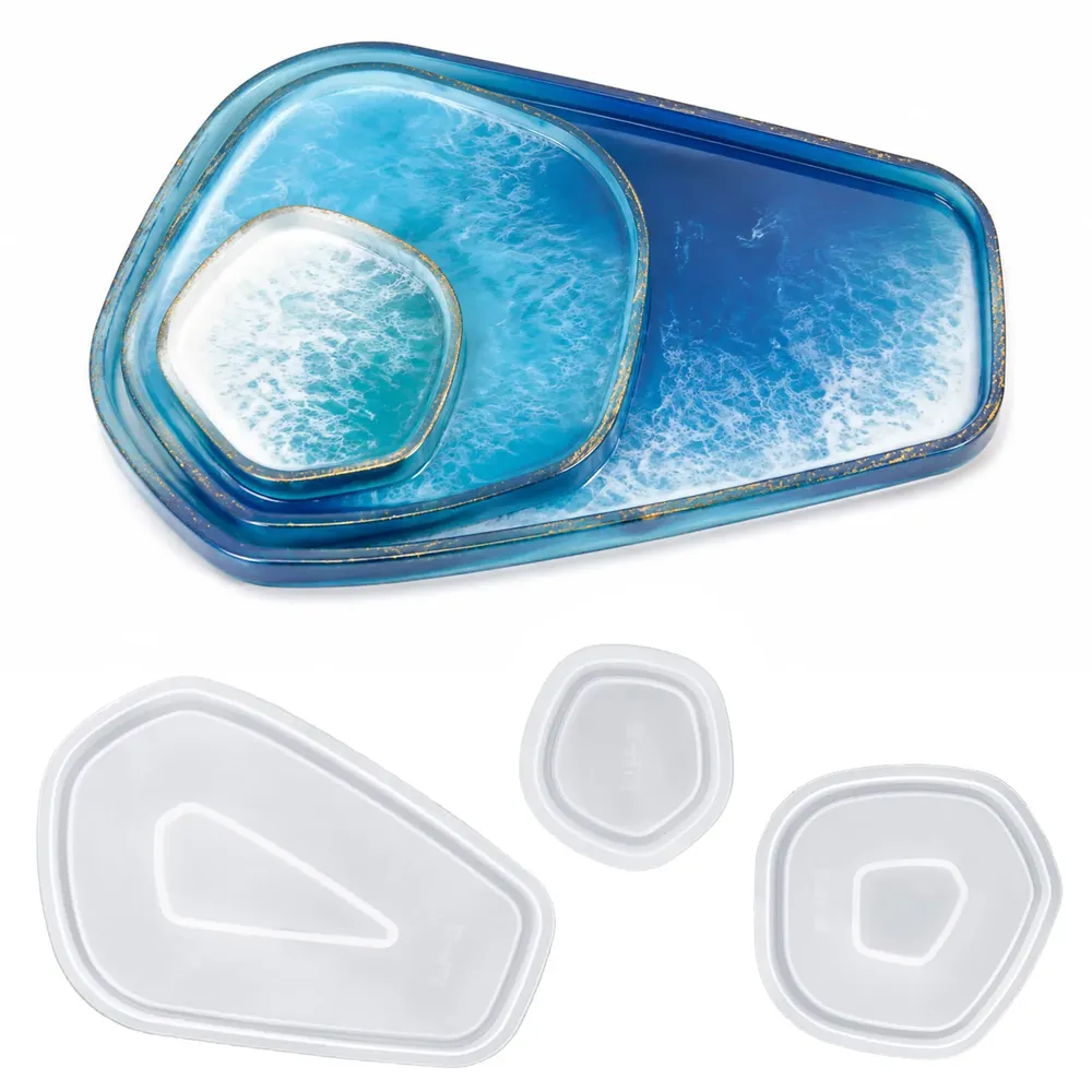 Lot de 3 moules silicone irréguliers pour bijoux
