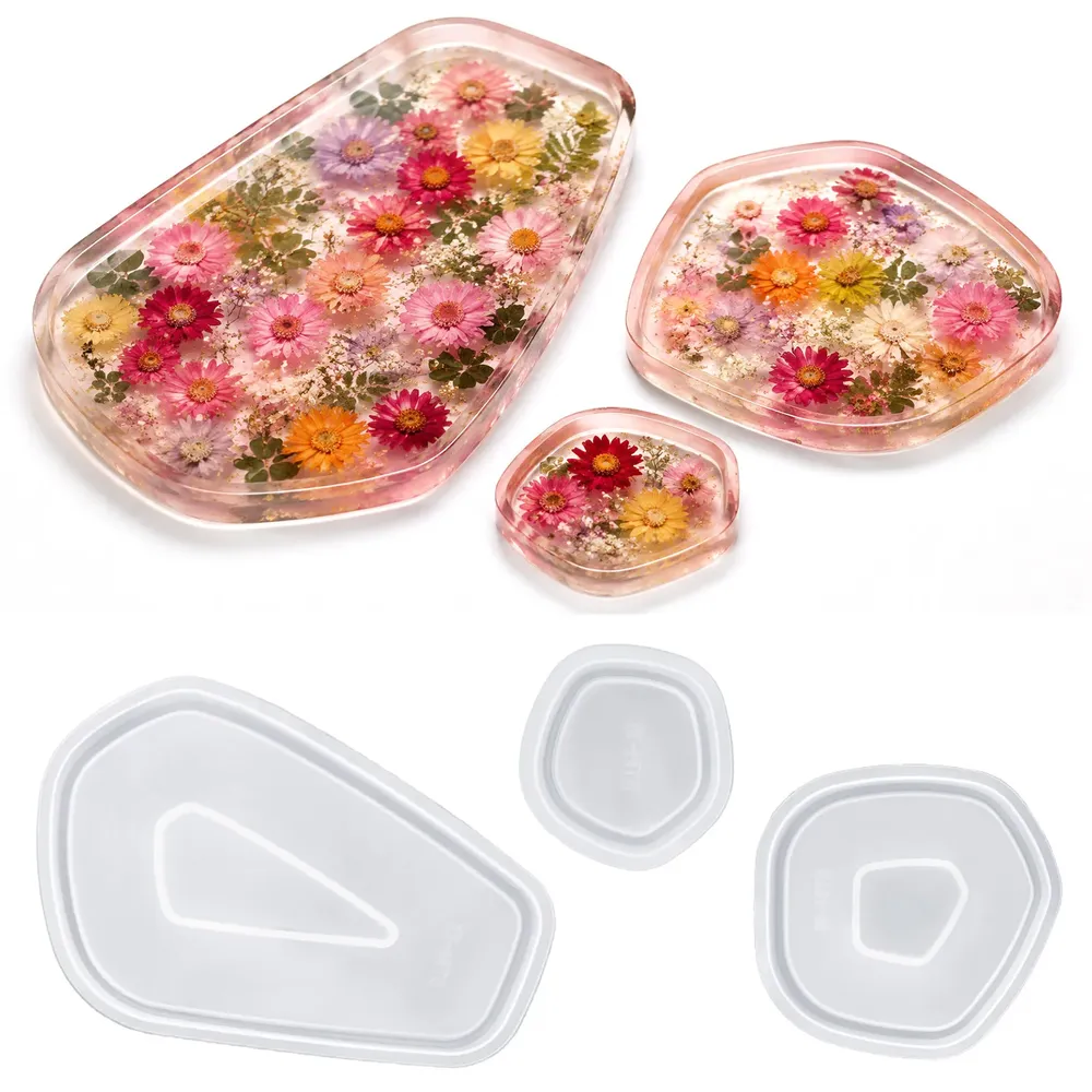 Lot de 3 moules silicone irréguliers pour bijoux