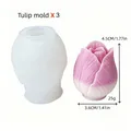Lot de 3 ou 6 moules silicone tulipe pour bougie – Couleur 3PCS Set