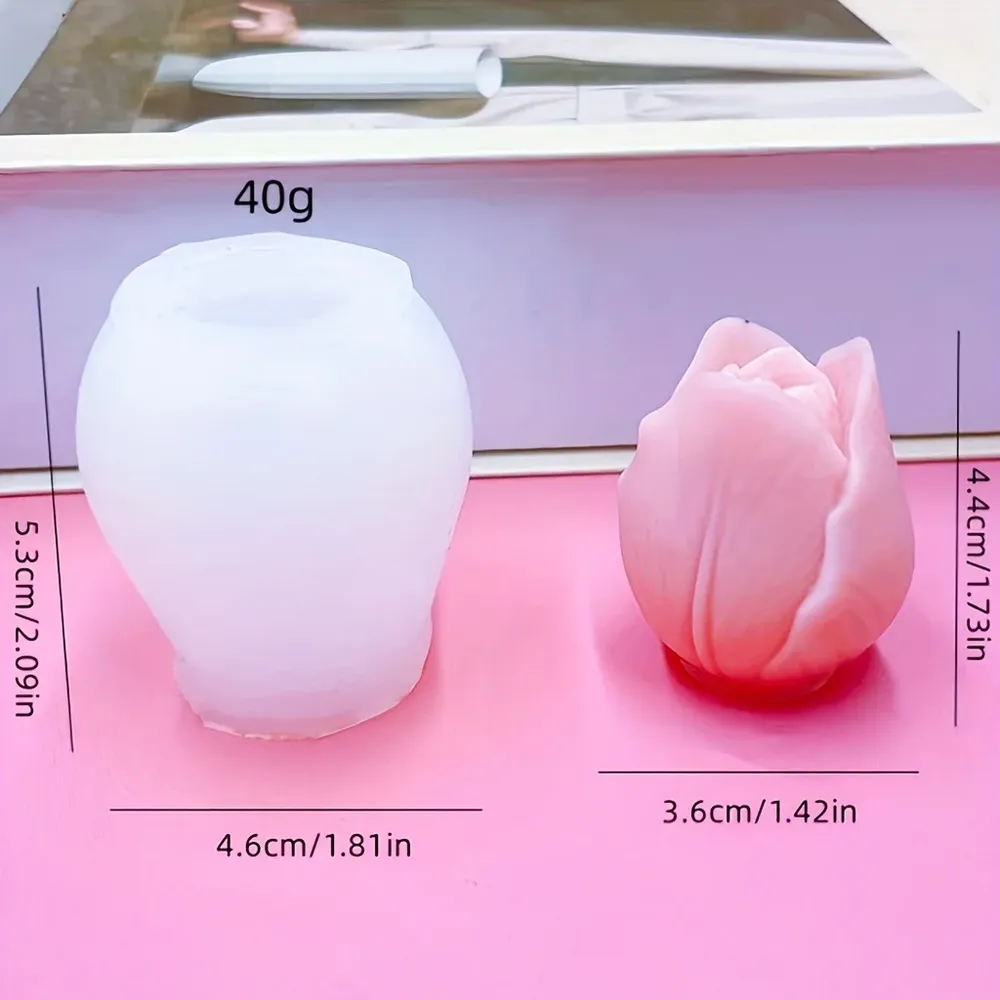 Lot de 3 ou 6 moules silicone tulipe pour bougie
