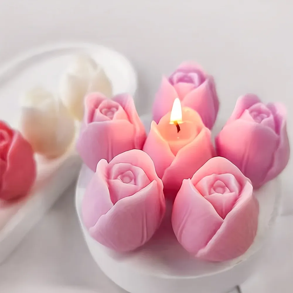 Lot de 3 ou 6 moules silicone tulipe pour bougie