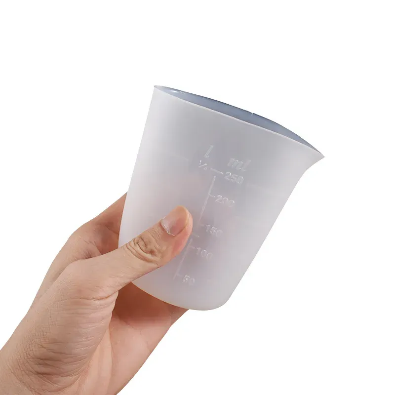 Lot de 3 tasses mesure silicone 100ml double échelle