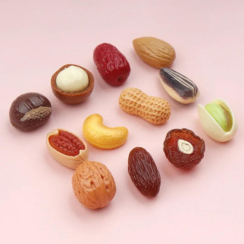 Lot de 30 ou 300 mini fruits secs résine pour scrapbooking