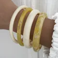 Lot de 4 bracelets résine acrylique punk bohème – Couleur du métal OV6656602