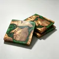 Lot de 4 dessous de verre résine époxy et bois motif rivière – 2