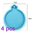 Lot de 4 moules silicone boule Noël porte-clés pendentif – Couleur 07-4pcs