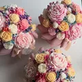 Lot de 4 moules silicone fleurs pivoine rose pour bougie – 2