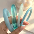 Lot de 4 ou 8 bracelets résine tie-dye bleu – Couleur du métal OV 4PCSb