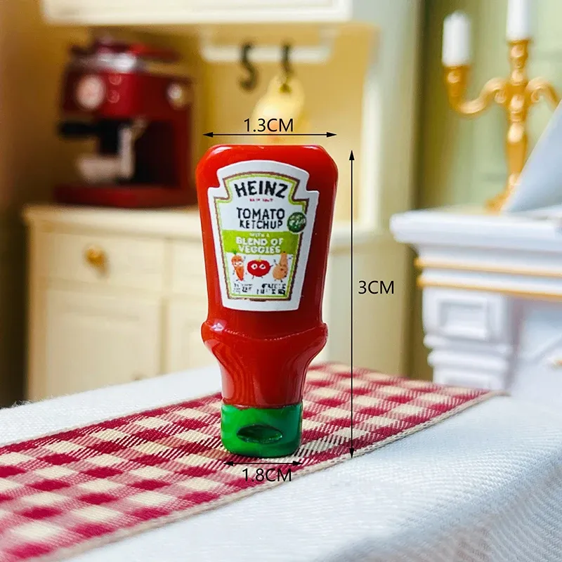 Lot de 4 pots confiture miniature résine pour maison poupée