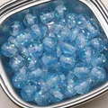 Lot de 40 perles résine à paillettes 10mm pour bijoux – Couleur Blue