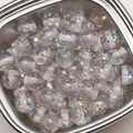 Lot de 40 perles résine à paillettes 10mm pour bijoux – Couleur Light Gray
