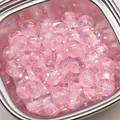 Lot de 40 perles résine à paillettes 10mm pour bijoux – Couleur Pink