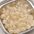 Lot de 40 perles résine à paillettes 10mm pour bijoux – Couleur Yellow