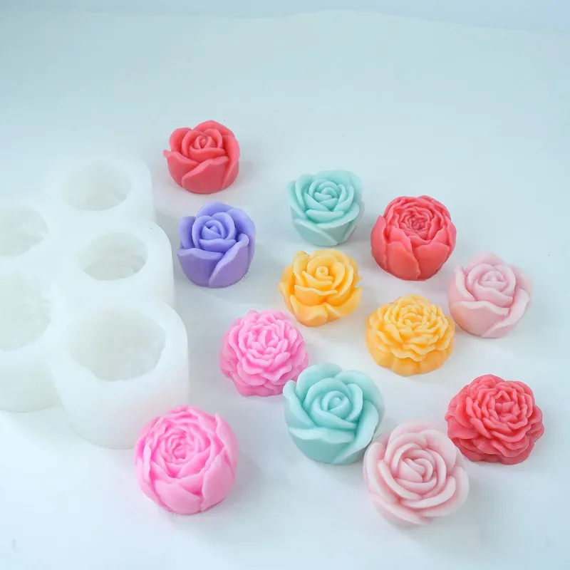 Lot de 5 moules silicone fleurs pour bougies et gâteaux