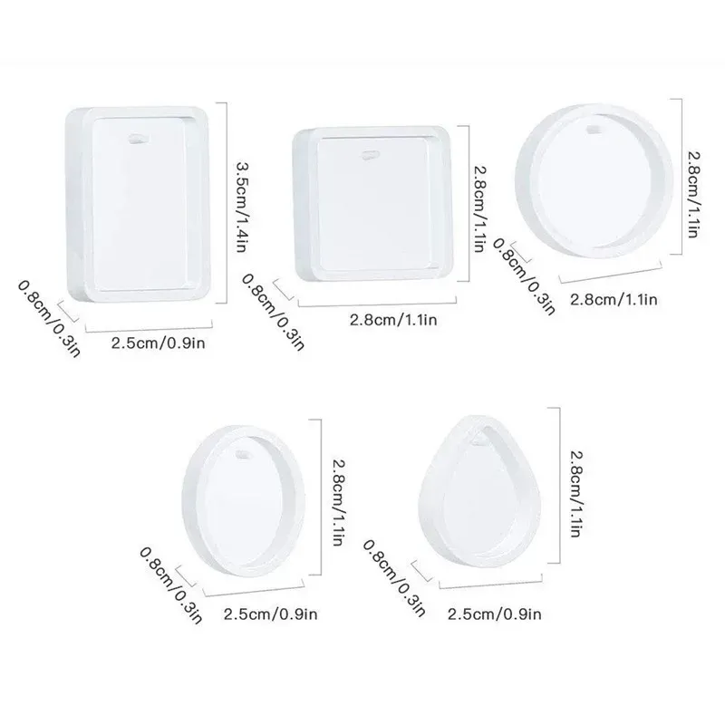 Lot de 5 moules silicone pour pendentifs bijoux