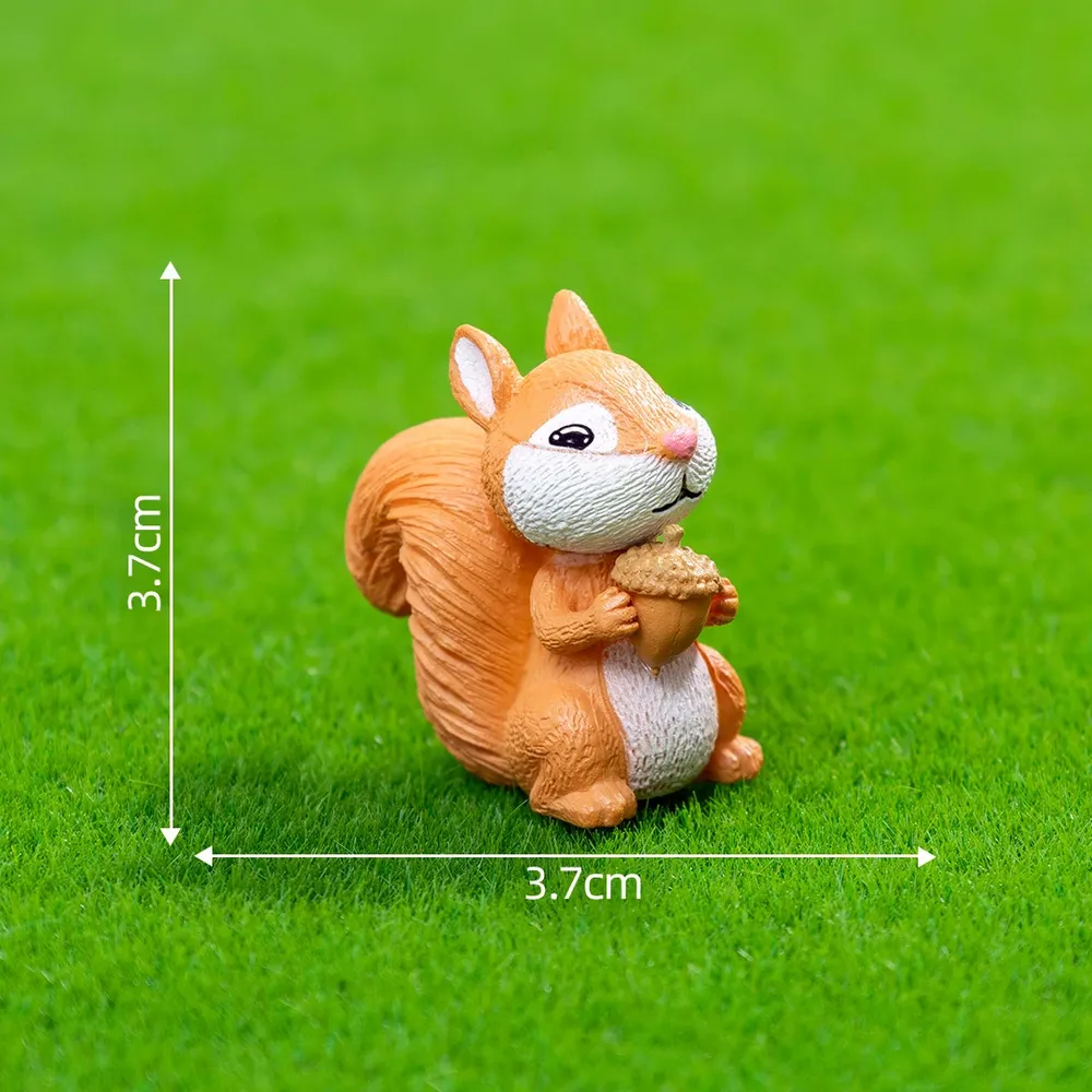 Lot de 5 ou 10 mini écureuils résine pour micro paysage