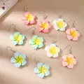 Lot de 5 paires boucles d'oreilles fleur résine pour femmes – 5