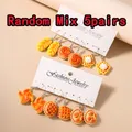 Lot de 5 paires boucles d'oreilles fleur résine pour femmes – Couleur du métal as picture 2481