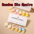 Lot de 5 paires boucles d'oreilles fleur résine pour femmes – Couleur du métal as picture 2479