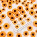 Lot de 5 pendentifs résine tournesol pour bijoux – 3